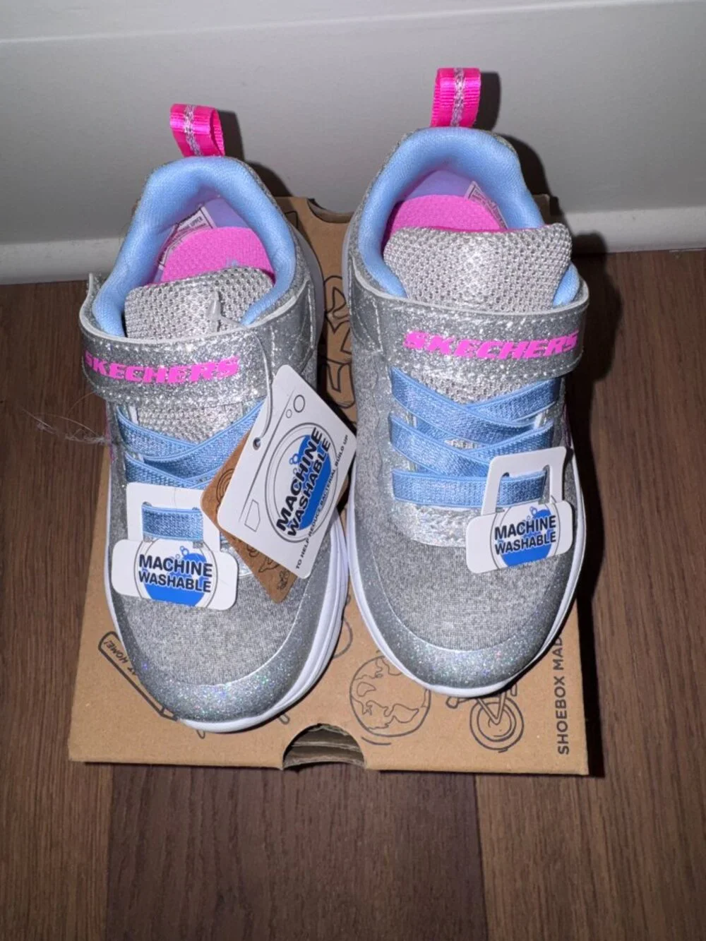 Girls Size 7 Skechers Child Power Jams - Everyday Bestie Toddler Shoes, NWT